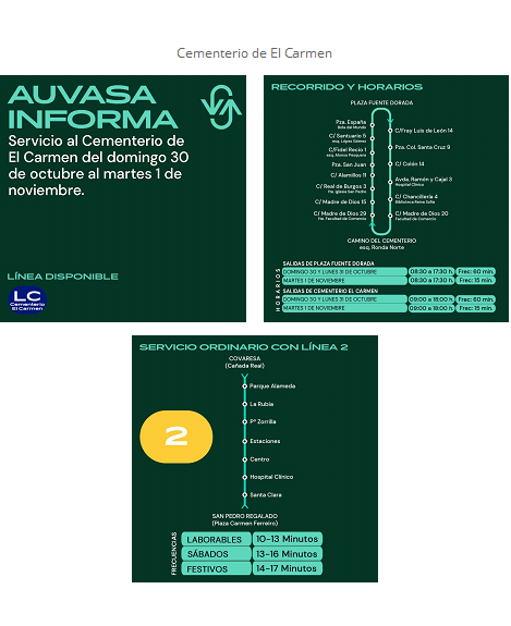 AUVASA autobús Cementerio El Carmen 2022