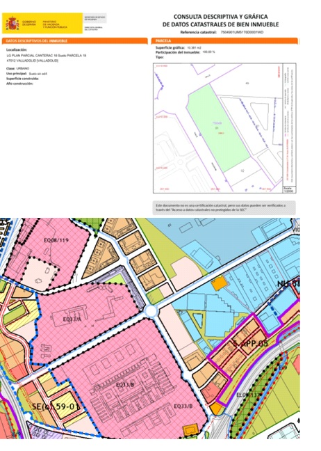 Datos catastrales parcela calle Dulzaina