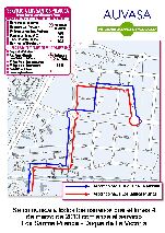 Plano con la ruta del nuevo servicio de AUVASA