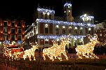 Trineo luminoso instalado en la Plaza Mayor