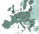 Localización de las ciudades participantes