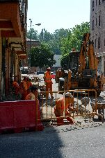 Imagen de las obras de reforma en una calle de la ciudad