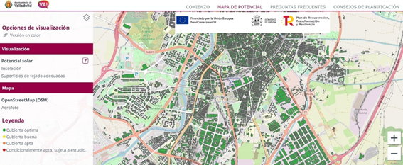 Placas solares mapa