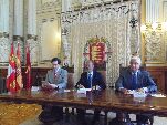 Los intervinientes durante la presentación de la Feria