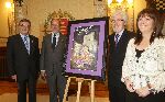 El alcalde, el presidente de las cofradías junto al autor del cartel y la periodista Ruth Rodríguez